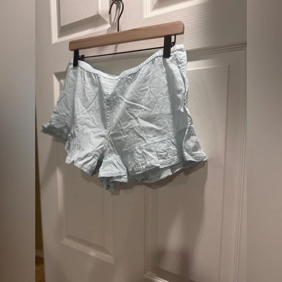 NWT SKIMS Voile Shorts Size Small Frost Blue Cotton Lounge Sleep Shorts - Picture 6 of 11